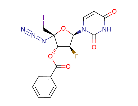 (2S,3R,4S,5R)-2-azido-5-(2,4-dioxo-3,4-dihydropyrimidin-1(2H)-yl)-4-fluoro-2-(iodomethyl)tetrahydrofuran-3-yl benzoate