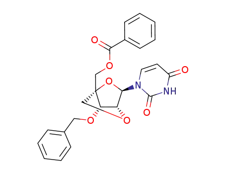 Molecular Structure of 1094603-23-2 (((1R,3R,4R,7S)-7-(benzyloxy)-3-(2,4-dioxo-3,4-dihydropyrimidin-1(2H)-yl)-2,5-dioxabicyclo[2.2.1]heptan-1-yl)methyl benzoate)