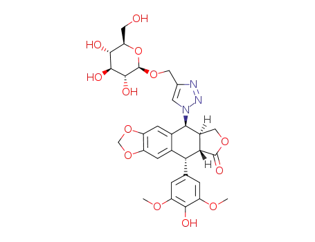 4β-[4-(α-D-glucopyranosyloxymethyl)-1,2,3-triazol-1-yl]-4-deoxy-4'-demethylpodophyllotoxin