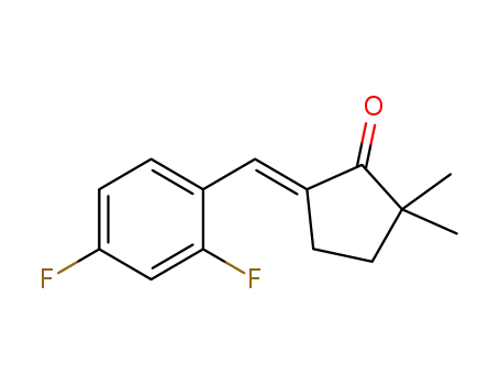 Molecular Structure of 1253245-30-5 (5-[1-(2,4-difluorophenyl)-meth-(E)-ylidene]-2,2-dimethylcyclopentanone)