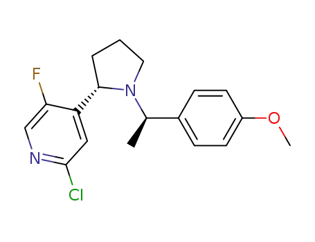 2-chloro-5-fluoro-(S)-4-{-1-[(R)-1-(4-methoxyphenyl)ethyl]pyrrolidin-2-yl}pyridine