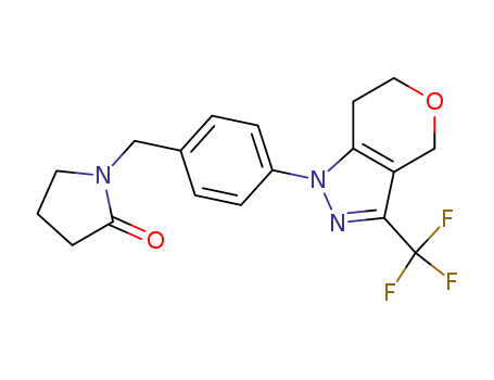 1-({4-[3-(trifluoromethyl)-6,7-dihydropyrano[4,3-c]pyrazol-1(4H)-yl]phenyl}methyl)-2-pyrrolidinone