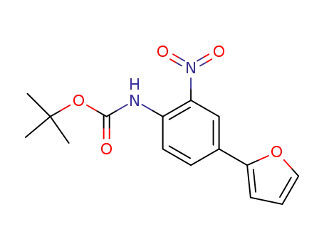 Molecular Structure of 335254-75-6 (tert-butyl 4-(furan-2-yl)-2-nitrophenylcarbamate)