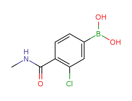 Molecular Structure of 850589-39-8 (3-CHLORO-4-(N-METHYLCARBAMOYL)BENZENEBORONIC ACID)