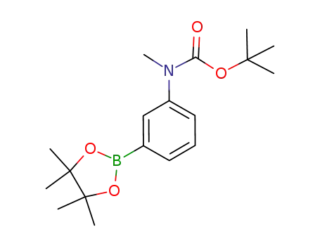 Molecular Structure of 817618-57-8 (tert-butyl Methyl(3-(4,4,5,5-tetraMethyl-1,3,2-dioxaborolan-2-yl)phenyl)carbaMate)