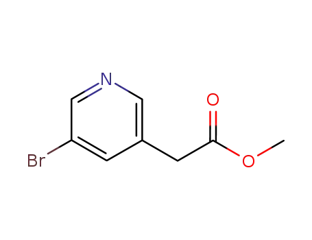 Molecular Structure of 118650-08-1 (3-Pyridineacetic acid, 5-broMo-, Methyl ester)