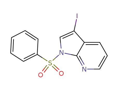 Molecular Structure of 887115-53-9 (1-BENZENESULFONYL-3-IODO-1H-PYRROLO[2,3-B]PYRIDINE)