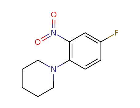 Molecular Structure of 719-70-0 (1-(4-Fluoro-2-nitrophenyl)piperidine)