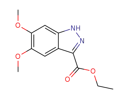 Molecular Structure of 29281-06-9 (ETHYL 5,6-DIMETHOXY-1H-INDAZOLE-3-CARBOXYLATE)