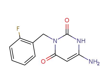 Molecular Structure of 639780-60-2 (2,4(1H,3H)-Pyrimidinedione,6-amino-3-[(2-fluorophenyl)methyl]-)