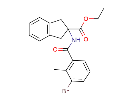 Molecular Structure of 1092449-74-5 (2-(3-bromo-2-methylbenzoylamino)indan-2-carboxylic acid ethyl ester)