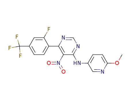 [6-(2-fluoro-4-trifluoromethyl-phenyl)-5-nitro-pyrimidin-4-yl]-(6-methoxy-pyridin-3-yl)-amine