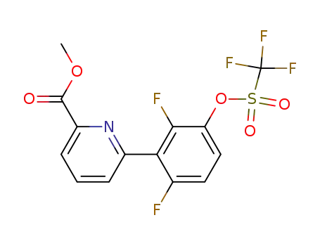Molecular Structure of 1210419-46-7 (methyl 6-(2,6-difluoro-3-(trifluoromethylsulfonyloxy)-phenyl)picolinate)