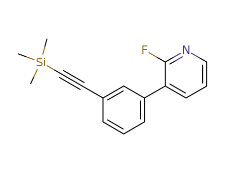 Molecular Structure of 918487-34-0 (2-fluoro-3-(3-((trimethylsilyl)ethynyl)phenyl)pyridine)