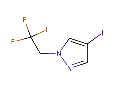 Molecular Structure of 918483-35-9 (4-iodo-1-(2,2,2-trifluoroethyl)-1H-pyrazole)