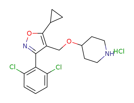 5-cyclopropyl-3-(2,6-dichlorophenyl)-4-((piperidin-4-yloxy)methyl)isoxazole hydrochloride