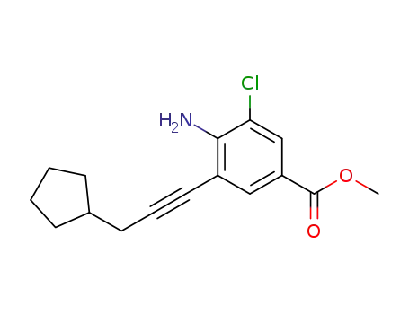 4-amino-3-chloro-5-(3-cyclopentyl-prop-1-ynyl)-benzoic acid methyl ester