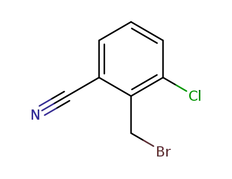 Molecular Structure of 77533-18-7 (2-Bromomethyl-3-Chlorobenzonitrile)