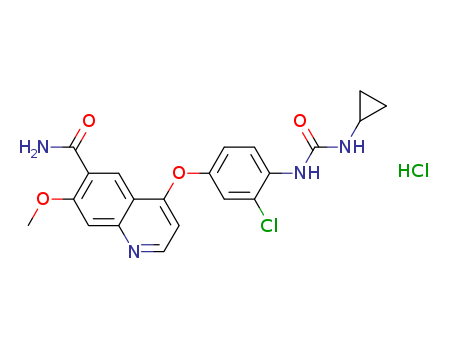6-Quinolinecarboxamide,4-[3-chloro-4-[[(cyclopropylamino)carbonyl]amino]phenoxy]-7-methoxy-,monohydrochloride