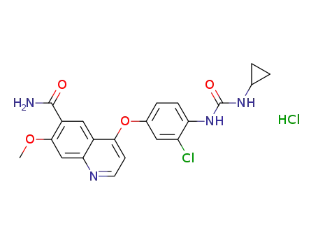 4-(3-chloro-4-(((cyclopropylamino)carbonyl)amino)phenoxy)-7-methoxy-6-quinolinecarboxamide monohydrochloride