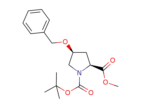 Molecular Structure of 262843-21-0 (1,2-Pyrrolidinedicarboxylic acid, 4-(phenylmethoxy)-,
1-(1,1-dimethylethyl) 2-methyl ester, (2S,4S)-)
