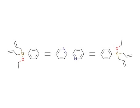 Molecular Structure of 1059193-41-7 (5,5'-bis[4-(diallylethoxysilyl)phenylethynyl]-2,2'-bipyridine)