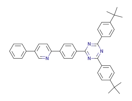 Molecular Structure of 927898-40-6 (2,4-bis(4-tert-butylphenyl)-6-[4-(5-phenylpyridin-2-yl)phenyl]-1,3,5-triazine)
