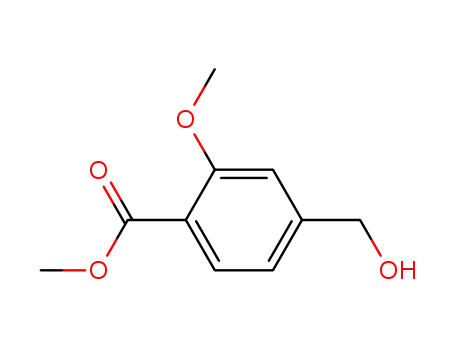 Molecular Structure of 57757-74-1 (Benzoic acid, 4-(hydroxymethyl)-2-methoxy-, methyl ester)