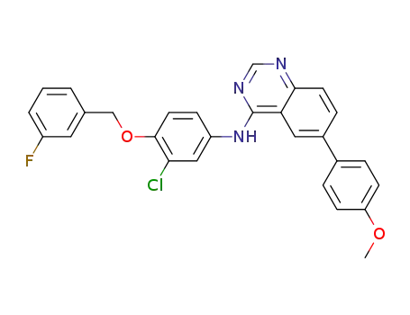 4-[3-chloro-4-(3-fluorobenzyloxy)-phenylamino]-6-(4-methoxy-phenyl)-quinazoline