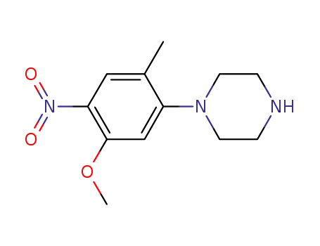 Molecular Structure of 1116230-01-3 (1-(5-methoxy-2-methyl-4-nitrophenyl)piperazine)