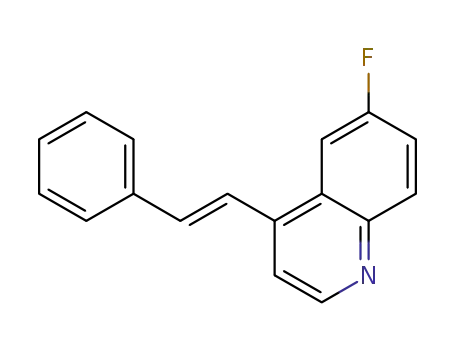 Molecular Structure of 1093219-05-6 (6-fluoro-4-(E)-styryl-quinoline)