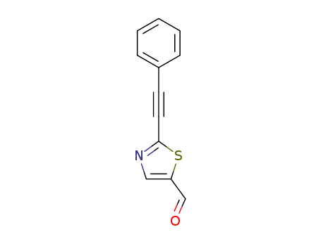 Molecular Structure of 396082-02-3 (5-Thiazolecarboxaldehyde, 2-(phenylethynyl)-)