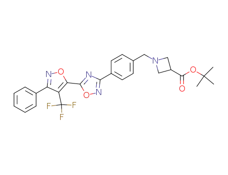 tert-butyl 1-(4-(5-(3-phenyl-4-(trifluoromethyl)isoxazol-5-yl)-1,2,4-oxadiazol-3-yl)benzyl)azetidine-3-carboxylate