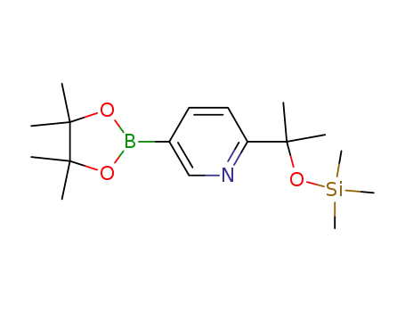 Molecular Structure of 1228014-10-5 (5-(4,4,5,5-tetramethyl-1,3,2-dioxaborolan-2-yl)-2-(2-(trimethylsilyloxy)propan-2-yl)pyridine)