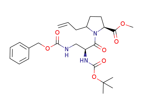 Molecular Structure of 1296138-82-3 (L-Proline, N-[(1,1-diMethylethoxy)carbonyl]-3-[[(phenylMethoxy)carbonyl]aMino]-L-alanyl-5-(2-propen-1-yl)-, Methyl ester)