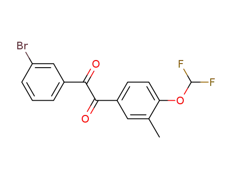 Molecular Structure of 1062613-90-4 (1-(3-bromophenyl)-2-(4-(difluoromethoxy)-3-methylphenyl)ethane-1,2-dione)