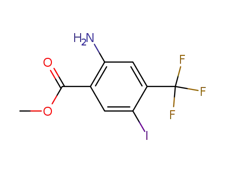 Molecular Structure of 872624-52-7 (methyl 2-amino-5-iodo-4-(trifluoromethyl)benzoate)