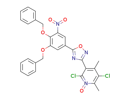 3-(5-(3,4-bis(benzyloxy)-5-nitrophenyl)-1,2,4-oxadiazol-3-yl)-2,5-dichloro-4,6-dimethylpyridine 1-oxide