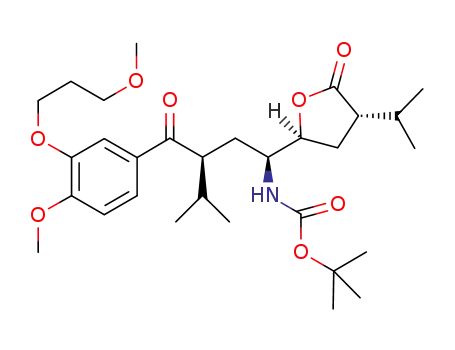 Carbamic acid, N-[(1S,3S)-3-[4-methoxy-3-(3-methoxypropoxy)benzoyl]-4-methyl-1-[(2S,4S)-tetrahydro-4-(1-methylethyl)-5-oxo-2-furanyl]pentyl]-, 1,1-dimethylethyl ester