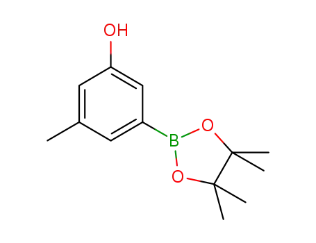 Molecular Structure of 889659-70-5 (3-Methyl-5-(4,4,5,5-tetramethyl-[1,3,2]dioxaborolan-2-yl)-phenol)