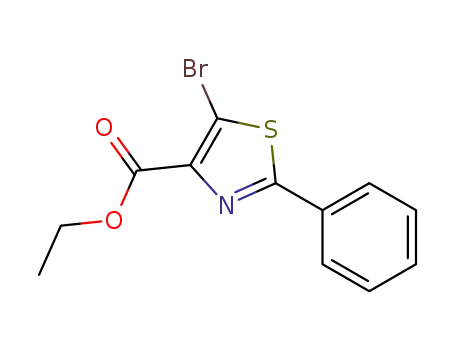 Molecular Structure of 914347-21-0 (5-BROMO-2-PHENYLTHIAZOLE-4-CARBOXYLIC ACID ETHYL ESTER)