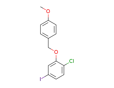 Molecular Structure of 1180743-49-0 (2-[(4-methoxybenzyl)oxy]-1-chloro-4-iodobenzene)