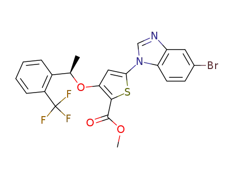 methyl 5-(5-bromo-1H-benzimidazol-1-yl)-3-({(1R)-1-[2-(trifluoromethyl)-phenyl]ethyl}oxy)thiophene-2-carboxylate