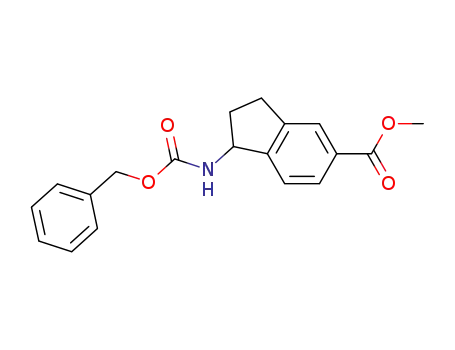 Molecular Structure of 1199828-99-3 (methyl 1-(benzyloxycarbonylamino)-2,3-dihydro-1H-indene-5-carboxylate)