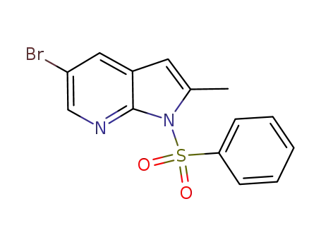 Molecular Structure of 1111638-01-7 (5-Bromo-2-methyl-1-(phenylsulfonyl)-1H-pyrrolo[2,3-b]pyridine)