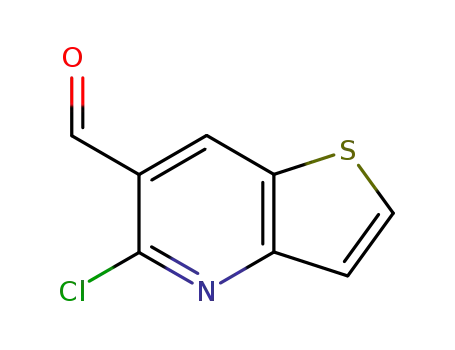 Molecular Structure of 65977-56-2 (Thieno[3,2-b]pyridine-6-carboxaldehyde, 5-chloro-)