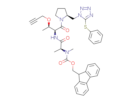 Molecular Structure of 863671-51-6 ({(1-[2-(5-phenylsulfanyl-tetrazol-1-ylmethyl)-pyrrolidine-1-carbonyl]-2-ynyloxy-propyl)-ethyl}-carbamic acid 9H-fluoren-9-ylmethyl ester)
