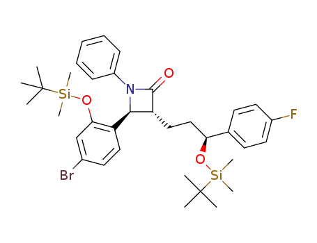 2-Azetidinone,
4-[4-bromo-2-[[(1,1-dimethylethyl)dimethylsilyl]oxy]phenyl]-3-[(3S)-3-[[(1,
1-dimethylethyl)dimethylsilyl]oxy]-3-(4-fluorophenyl)propyl]-1-phenyl-,
(3R,4S)-
