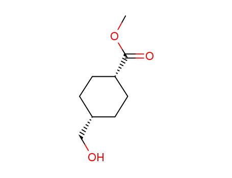 Molecular Structure of 110928-45-5 (Cyclohexanecarboxylic acid, 4-(hydroxymethyl)-, methyl ester, cis-)