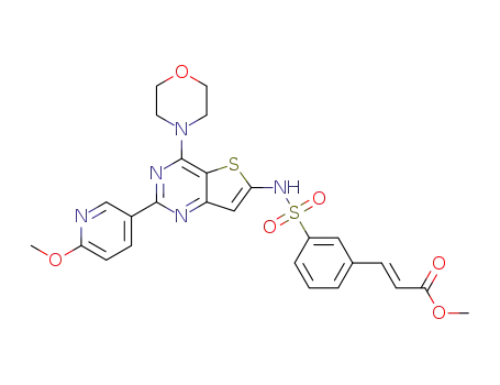 (E)-methyl 3-(3-(N-(2-(6-methoxypyridin-3-yl)-4-morpholinothieno[3,2-d]pyrimidin-6-yl)sulfamoyl)phenyl)acrylate
